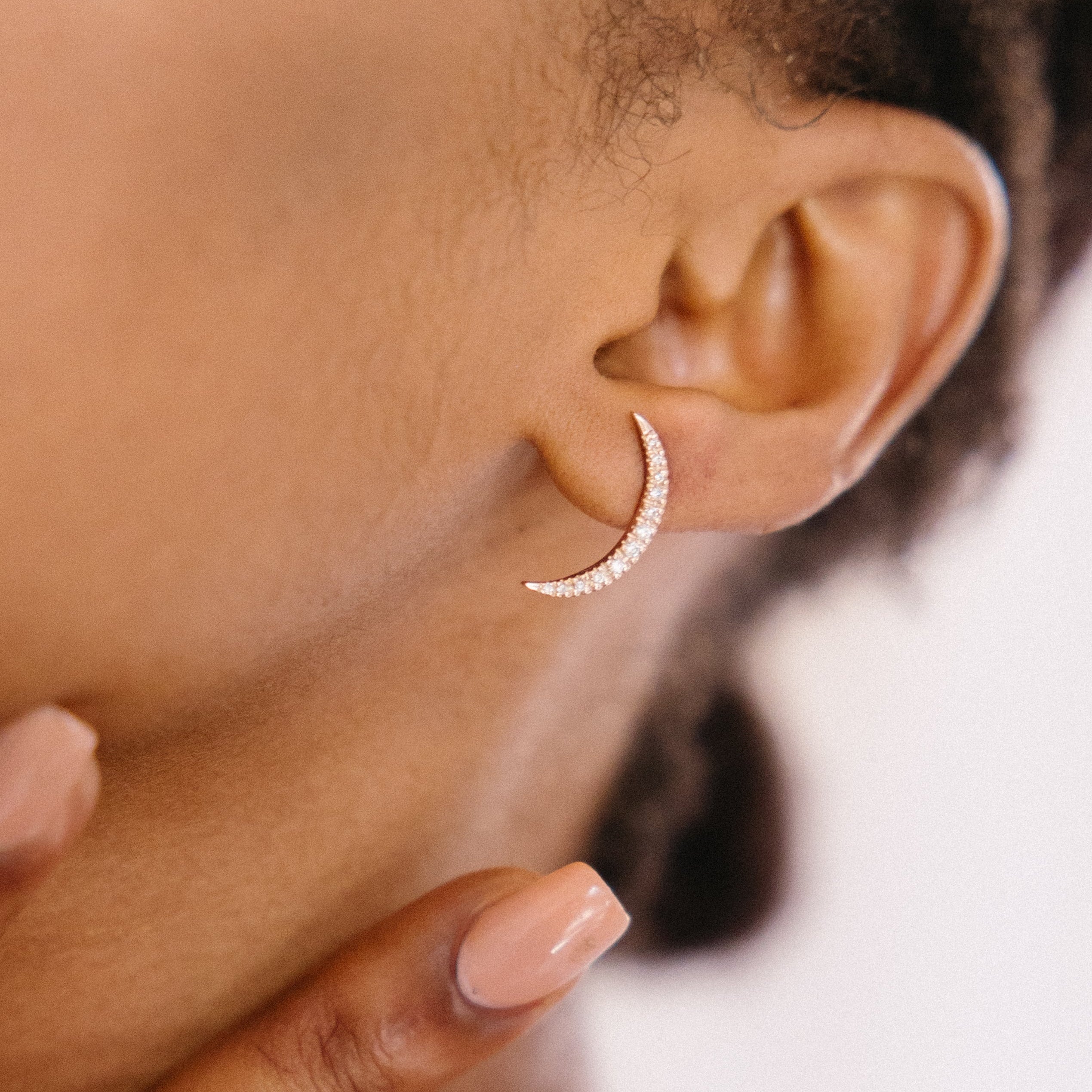 Crescent Ear Studs by Ali Schmidt Jewellery