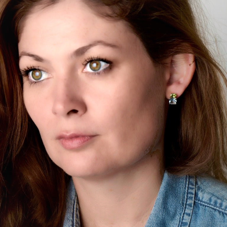 Glow on Glow Earrings Peridot and Aquamarine by Ali Schmidt Jewellery