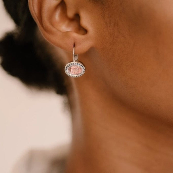 Domed Gem Drops Pink Amethyst and Blue Sapphire by Ali Schmidt Jewellery