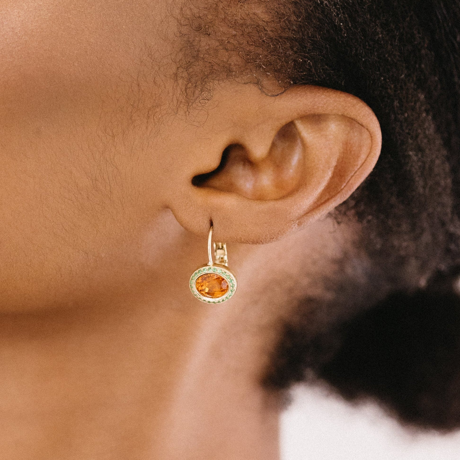 Spessartite Garnet and Tsavorite Domed Gem Drops