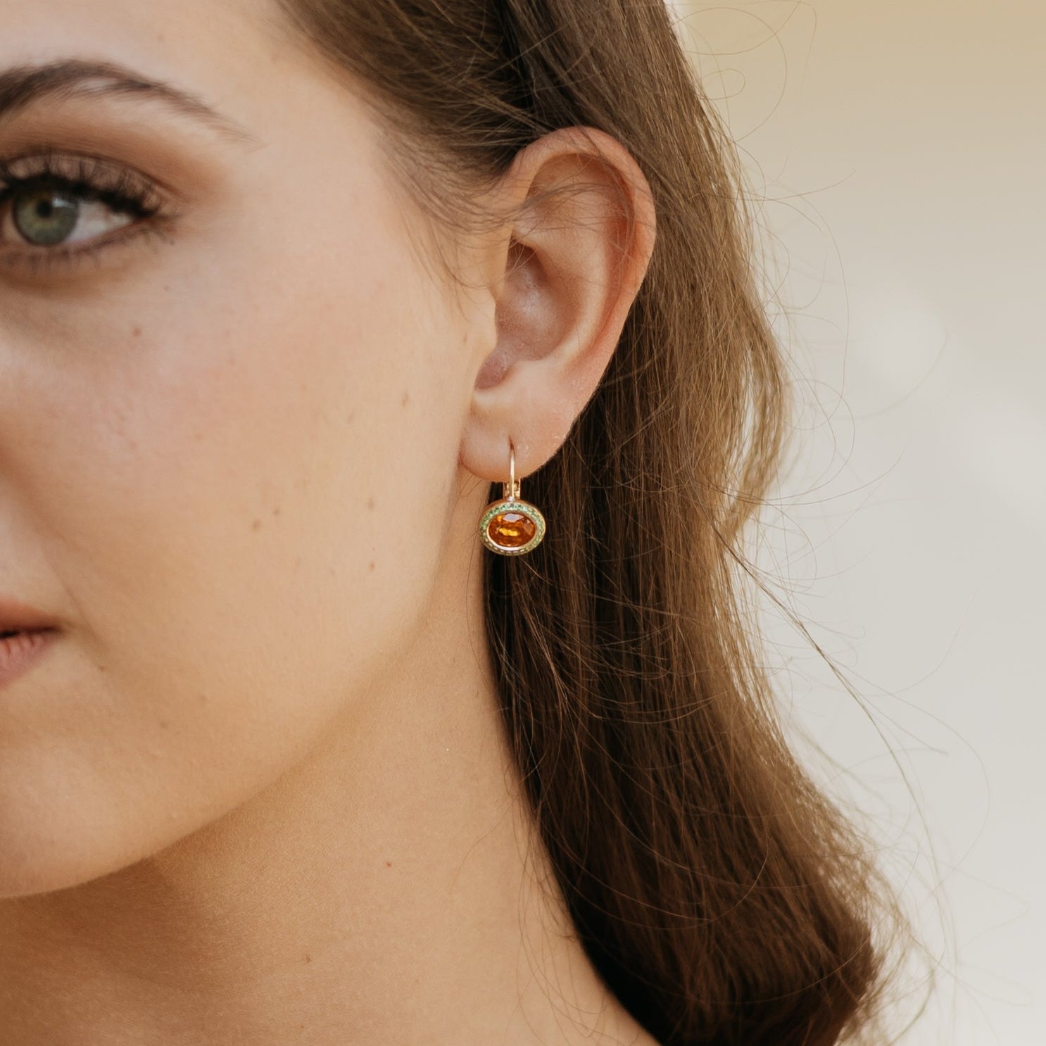 Spessartite Garnet and Tsavorite Domed Gem Drops