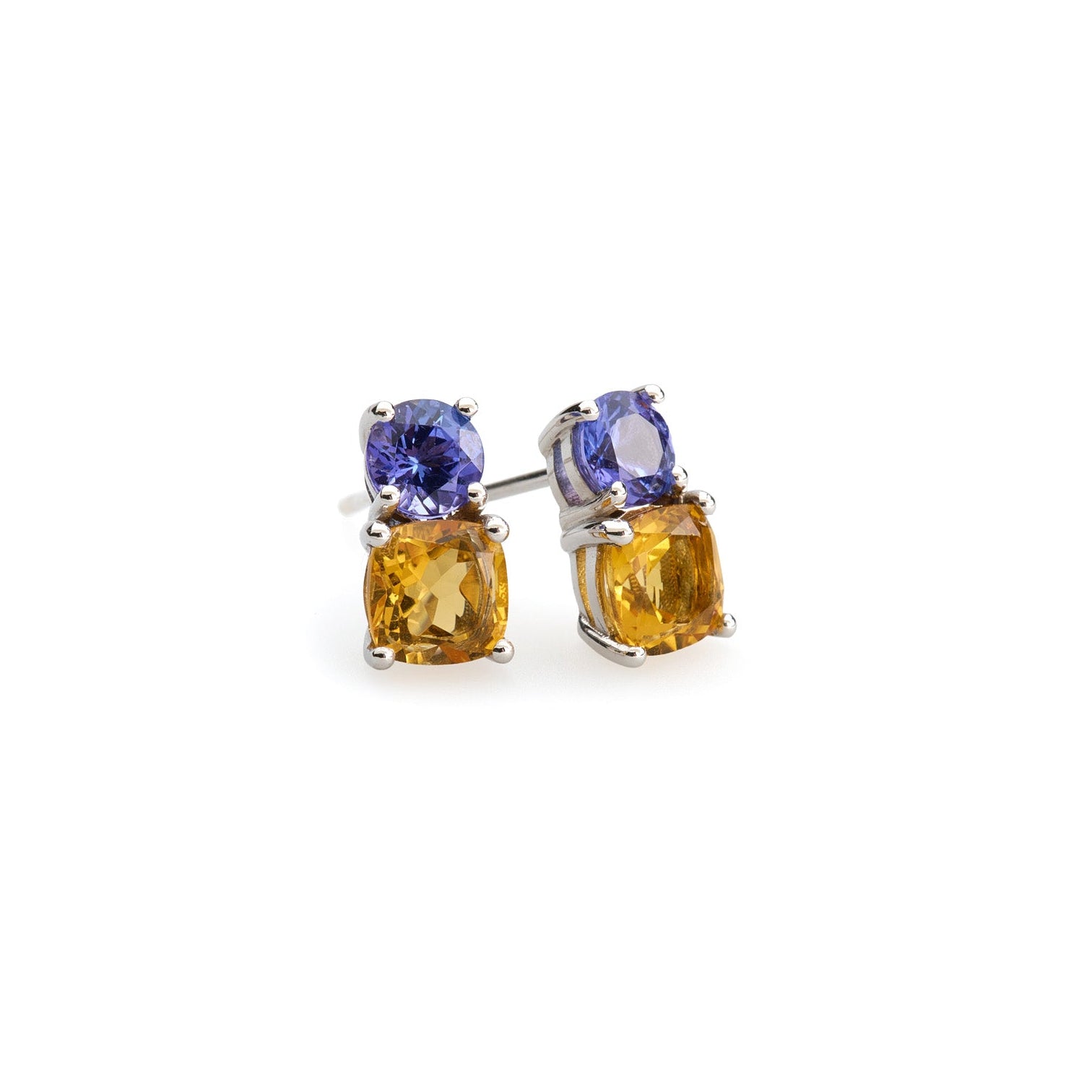 Glow on Glow Earrings Tanzanite and Citrine | Alison Schmidt Jewellery