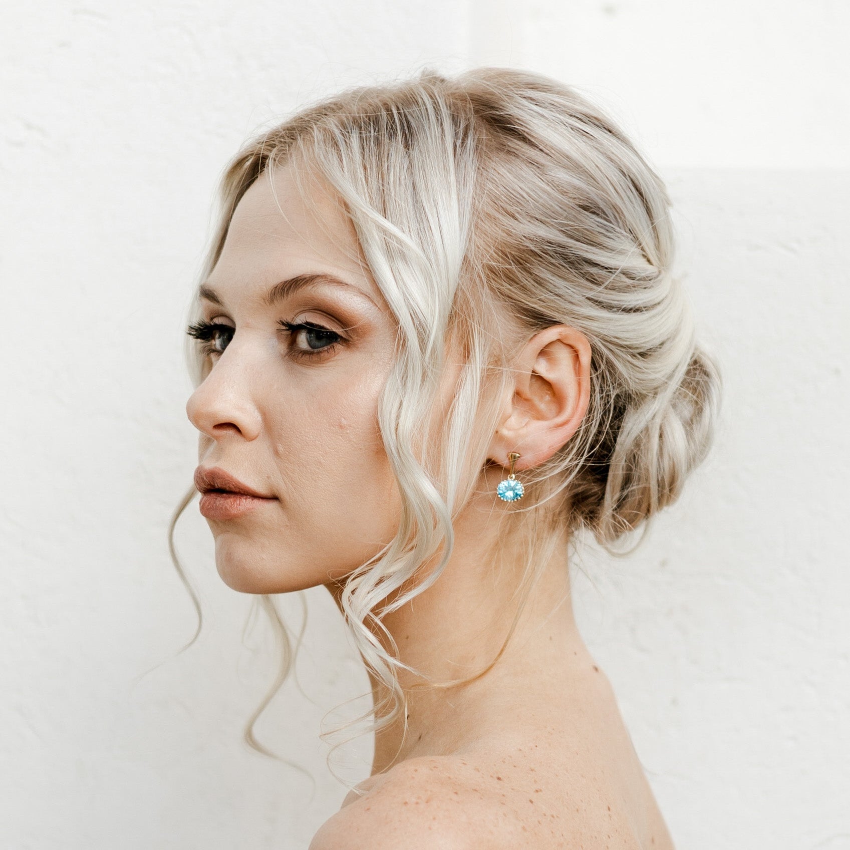 Swiss Blue Topaz Fan Drop Earrings