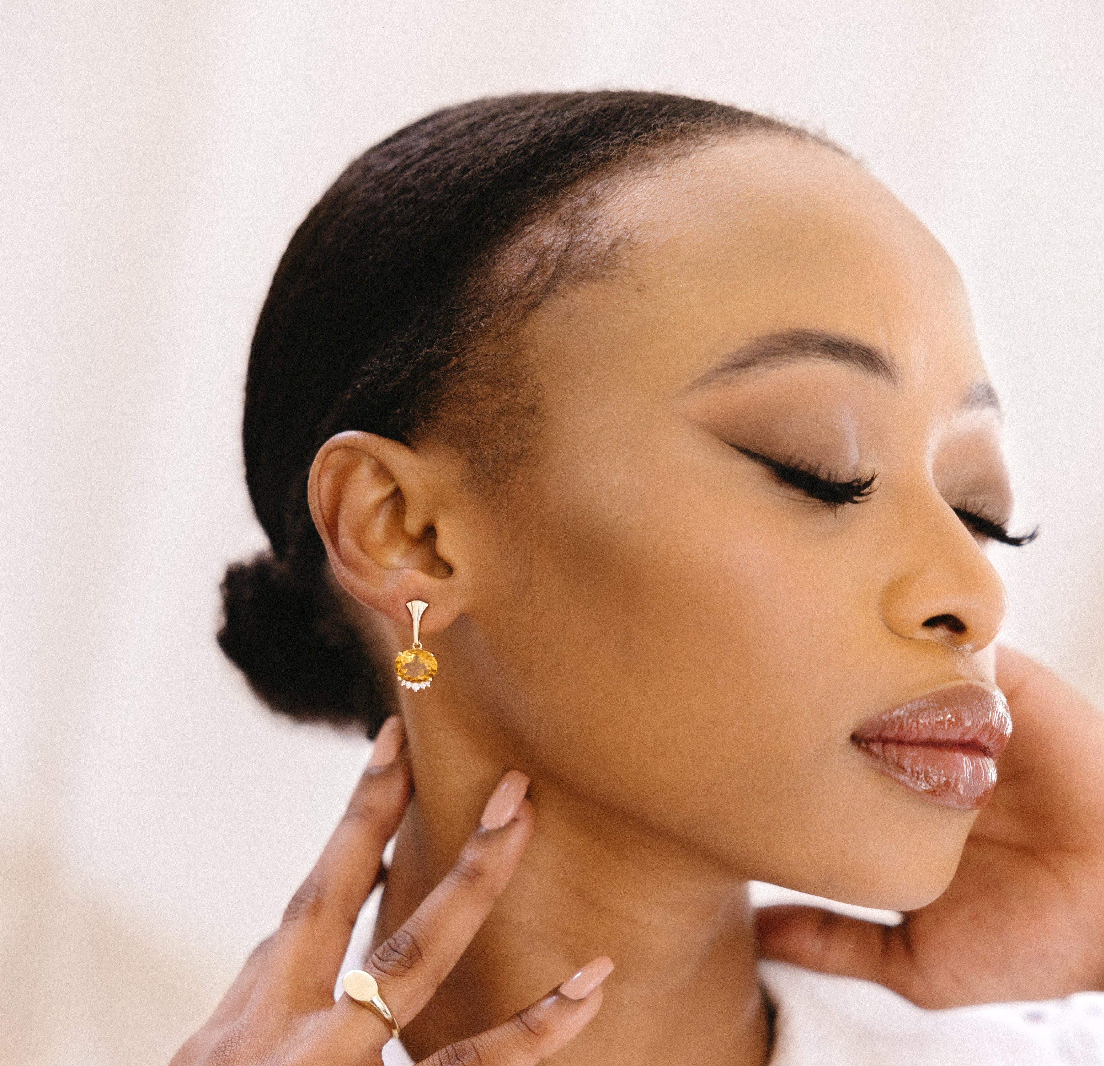 Citrine Arc Drop Earrings by Ali Schmidt Jewellery