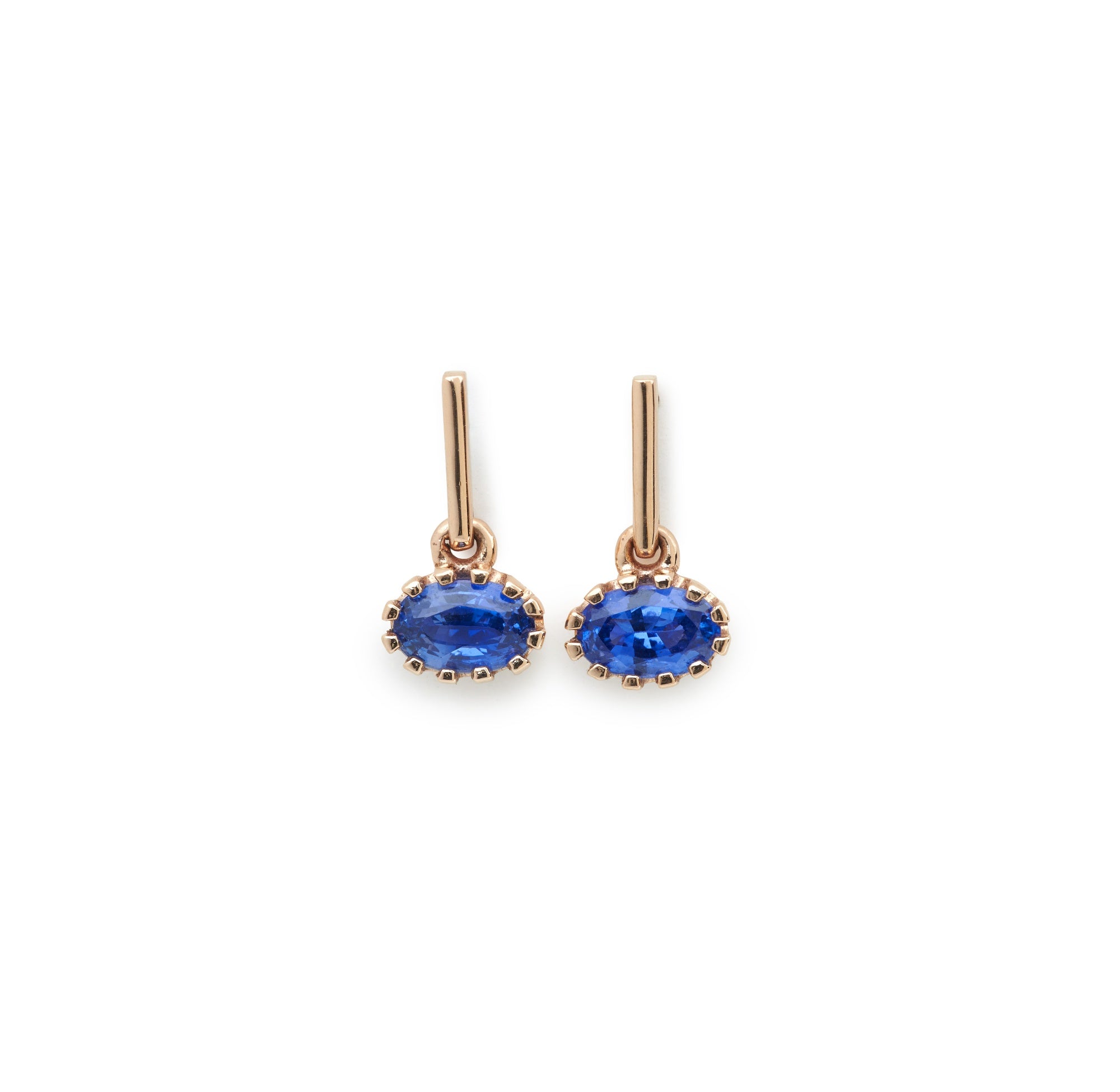 Cornflower Blue Sapphire Pin Drop Earrings | Alison Schmidt Jewellery