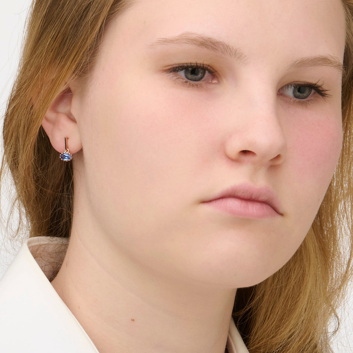 Light Royal Blue Sapphire Pin Drop Earrings