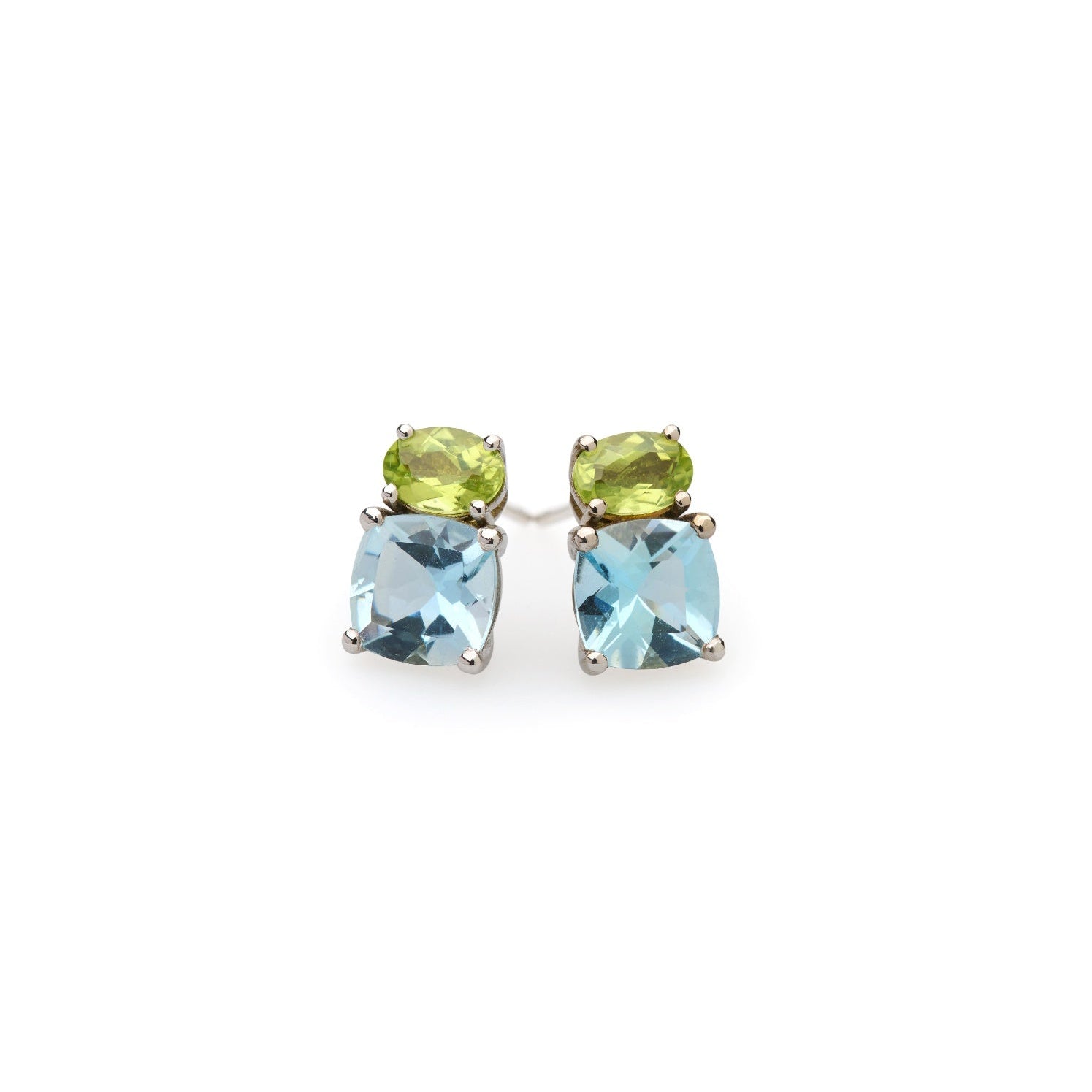 Glow on Glow Earrings Peridot and Aquamarine | Alison Schmidt Jewellery