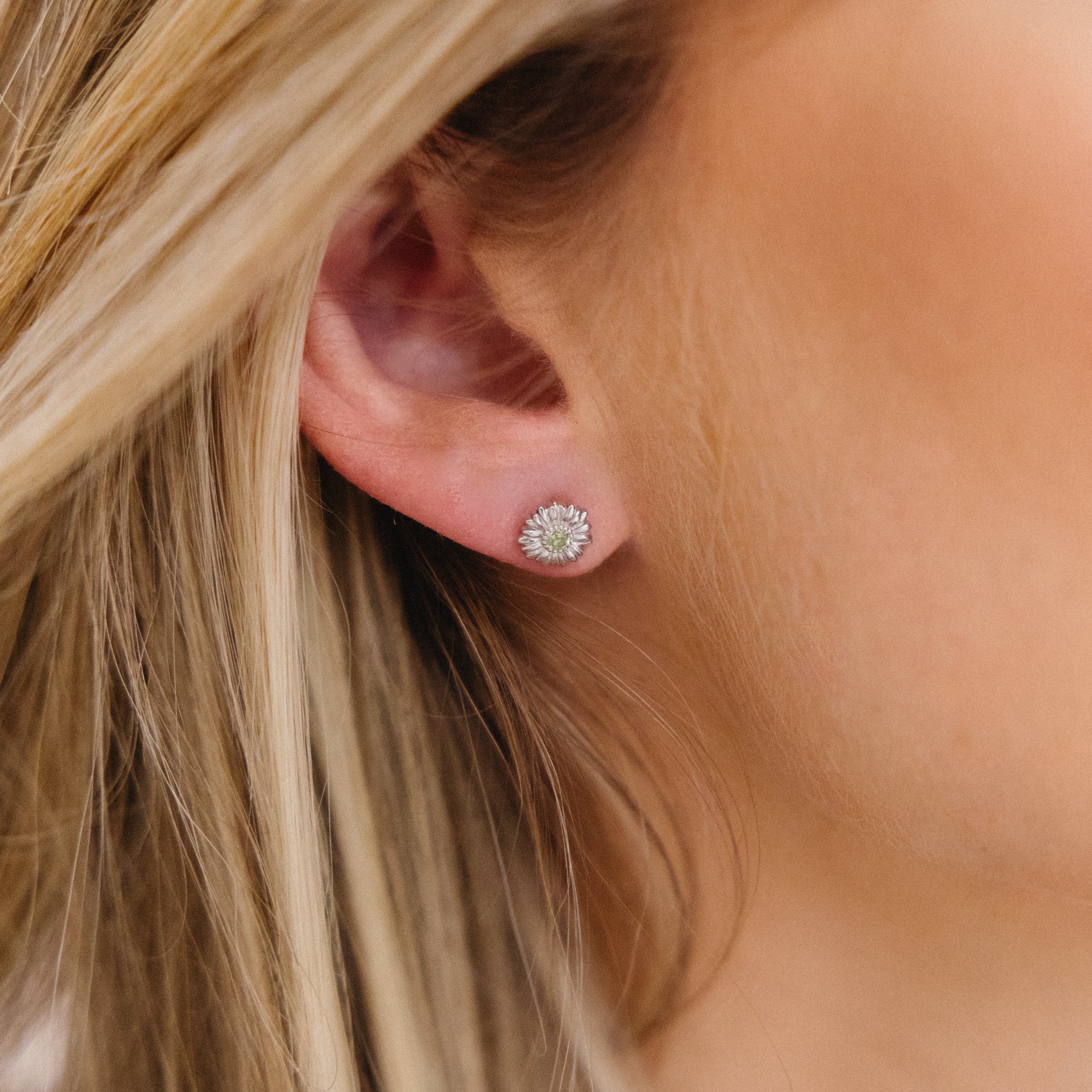 Peridot Daisy Studs by Ali Schmidt Jewellery
