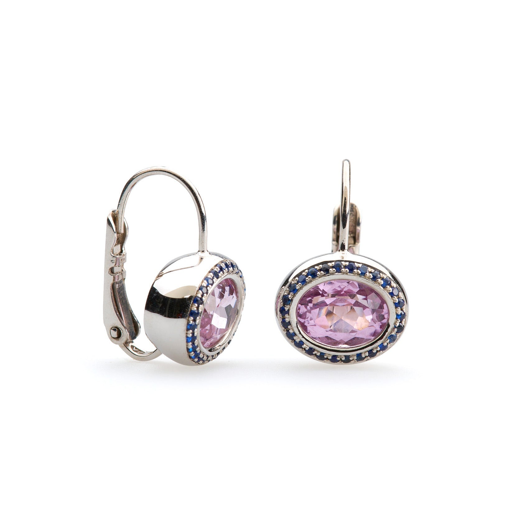 Domed Gem Drops Pink Amethyst and Blue Sapphire | Alison Schmidt Jewellery