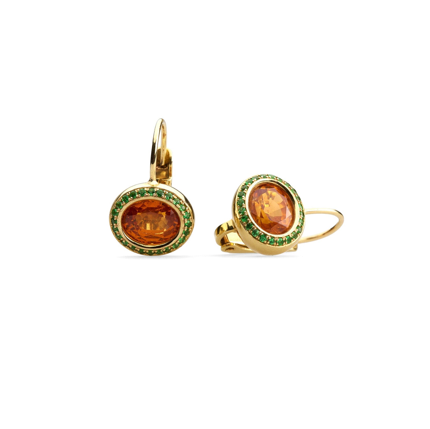 Domed Gem Drops Spessartite Garnet and Tsavorite | Alison Schmidt Jewellery